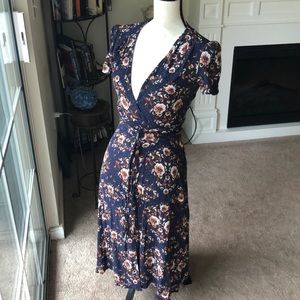 Navy wrap dress